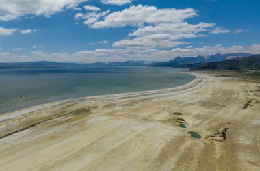Burdur Gölü 'nün hava manzarası, Burdur Türkiye.
