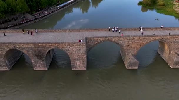 Ιστορικά Δέκα Μάτια Γέφυρα Άποψη Για Gozlu Kopru — Αρχείο Βίντεο