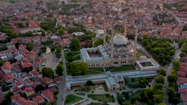 セリミエモスクトルコのエディルネ市の外観 エディルネはオスマン帝国の首都であった — ストック動画