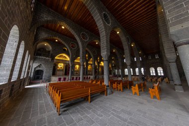 DIYARBAKIR, TURKEY, 09 Ekim 2023: Surp Giragos Ermeni Kilisesi veya St. Kyriakos Kilisesi Diyarbakır 