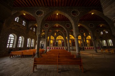 DIYARBAKIR, TURKEY, 09 Ekim 2023: Surp Giragos Ermeni Kilisesi veya St. Kyriakos Kilisesi Diyarbakır 