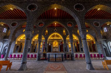 DIYARBAKIR, TURKEY, 09 Ekim 2023: Surp Giragos Ermeni Kilisesi veya St. Kyriakos Kilisesi Diyarbakır 