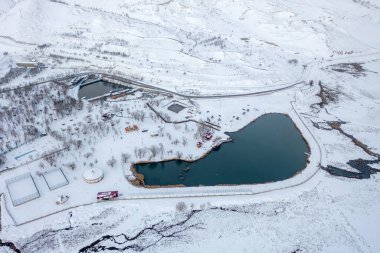 Erzincan ilindeki Ekisu Rekreasyon Bölgesi Kış Manzarası