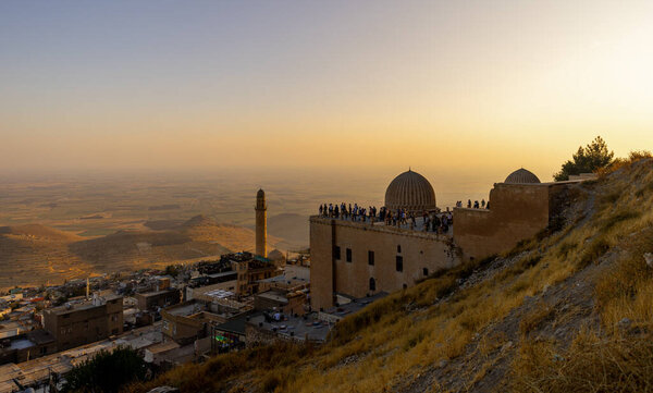 Ancient and stone houses of Old Mardin (Eski Mardin) with Mardin Castle, Located South Eastern of Turkey