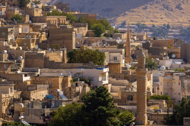 Türkiye 'nin güneydoğusunda yer alan Mardin Şatosu ile Eski Mardin' in (Eski Mardin) antik ve taş evleri