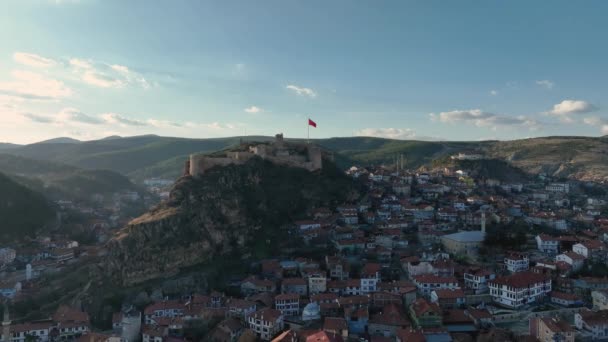 Kastamonu Şatosunun Tarihi Manzarası Kastamonu Türkiye Yakınlarındaki Tepelerde — Stok video