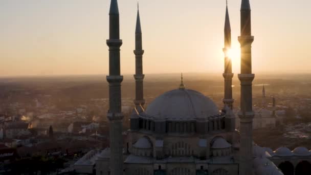 土耳其埃迪尔内市的Selimiye清真寺外部视图 埃迪尔内是奥斯曼帝国的首都 — 图库视频影像