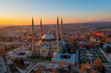 Edirne 'de Selimiye Camii dış görünüşü. Edirne Osmanlı İmparatorluğu 'nun başkentiydi..