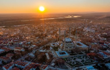 Edirne 'de Selimiye Camii dış görünüşü. Edirne Osmanlı İmparatorluğu 'nun başkentiydi..