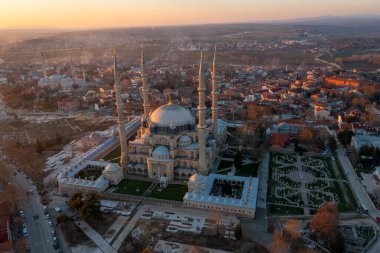 Edirne 'de Selimiye Camii dış görünüşü. Edirne Osmanlı İmparatorluğu 'nun başkentiydi..