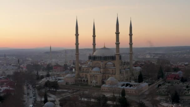 Pohled Mešitu Selimiye Tureckém Edirne City Edirne Byl Hlavním Městem — Stock video