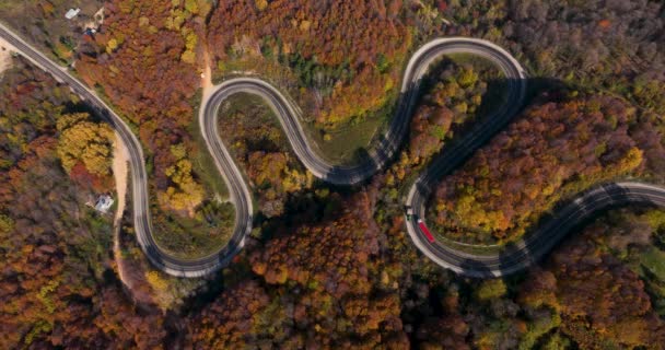 Aerial View Inegol Domanic Road Beautiful Autumn Colors Nature Kutahya — Stock Video