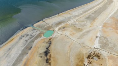 Burdur Gölü 'nün hava manzarası, Burdur Türkiye.