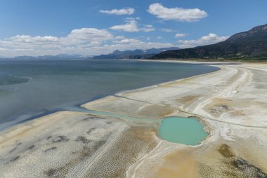 Burdur Gölü 'nün hava manzarası, Burdur Türkiye.
