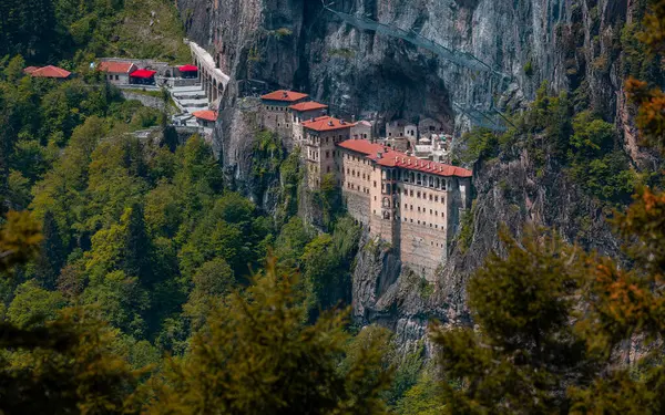 stock image Sumela Monastery (Turkish: Smela Manastr) is a Greek Orthodox monastery, in the Maka district of Trabzon Province in modern Turkey.