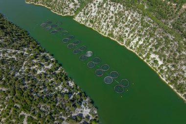 Göldeki balık çiftliğinde balık yetiştiriyorum.