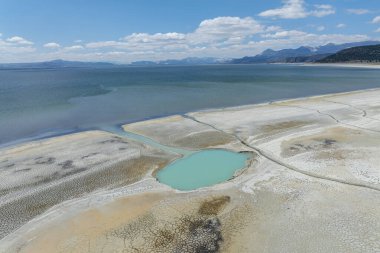 Burdur Gölü 'nün hava manzarası, Burdur Türkiye.