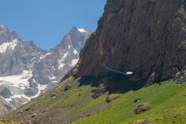 cilo mountains, hakkari, high mountains and clouds, valley of heaven and hell, kite in the air clipart