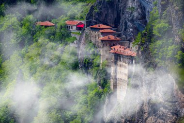 Sumela Monastery, a Greek Orthodox wonder located in Turkey's picturesque Pontic Mountains clipart