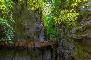 Horma Kanyonu, Kure Dağları Ulusal Parkı, Kastamonu, Türkiye. Tahta yürüyüş yolu.