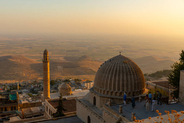 Ancient and stone houses of Old Mardin (Eski Mardin) with Mardin Castle, Located South Eastern of Turkey