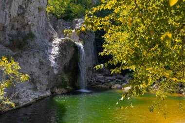 Kre Dağları Ulusal Parkı 'ndaki Ilca Şelalesi' nin hava manzarası, Türkiye