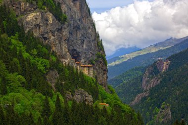 Sumela Monastery, a Greek Orthodox wonder located in Turkey's picturesque Pontic Mountains clipart