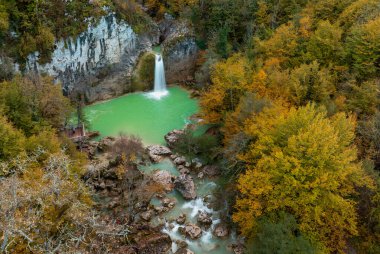 Kre Dağları Ulusal Parkı 'ndaki Ilca Şelalesi' nin hava manzarası, Türkiye