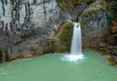 Aerial view of of Ilca Waterfall in Kre Mountains National Park, Turkey clipart