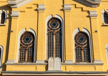 Great Synagogue exterior (edirne buyuk sinangog) view in Edirne City of Turkey.