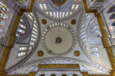 A beautiful view of the Nuruosmaniye Camii, the mosque near the Grand Bazaar in Istanbul, Turkey clipart