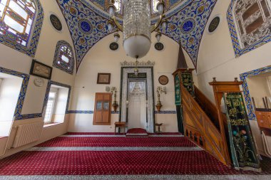 18. yüzyılda Türkiye 'nin İstanbul kentindeki Mustafa III Camii' nin (Saka Cesme Camii) manzarası