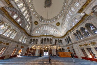 A beautiful view of the Nuruosmaniye Camii, the mosque near the Grand Bazaar in Istanbul, Turkey clipart