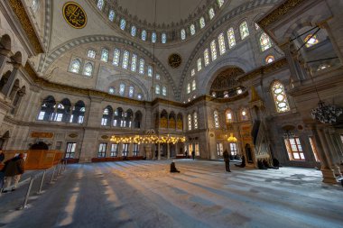 A beautiful view of the Nuruosmaniye Camii, the mosque near the Grand Bazaar in Istanbul, Turkey clipart