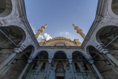 A beautiful view of the Nuruosmaniye Camii, the mosque near the Grand Bazaar in Istanbul, Turkey clipart