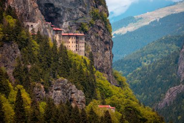 Sumela Monastery (Turkish: Smela Manastr) is a Greek Orthodox monastery, in the Maka district of Trabzon Province in modern Turkey. clipart