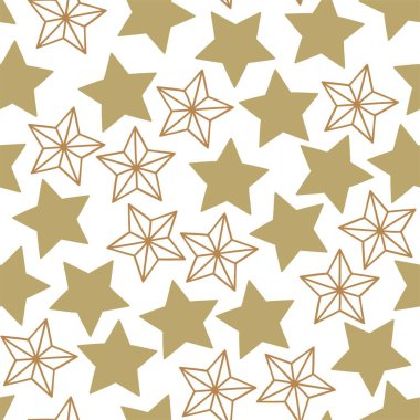 Güzel, pürüzsüz bir desen. Süslü altın yıldızlar. 
