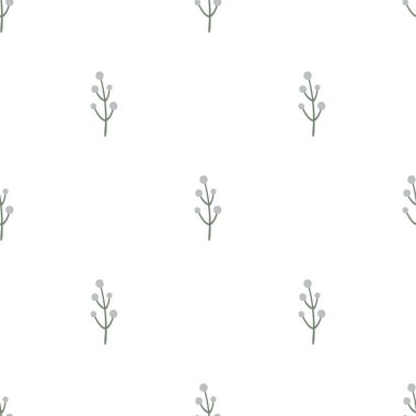 Beyaz böğürtlenli asgari çiçek deseni. 