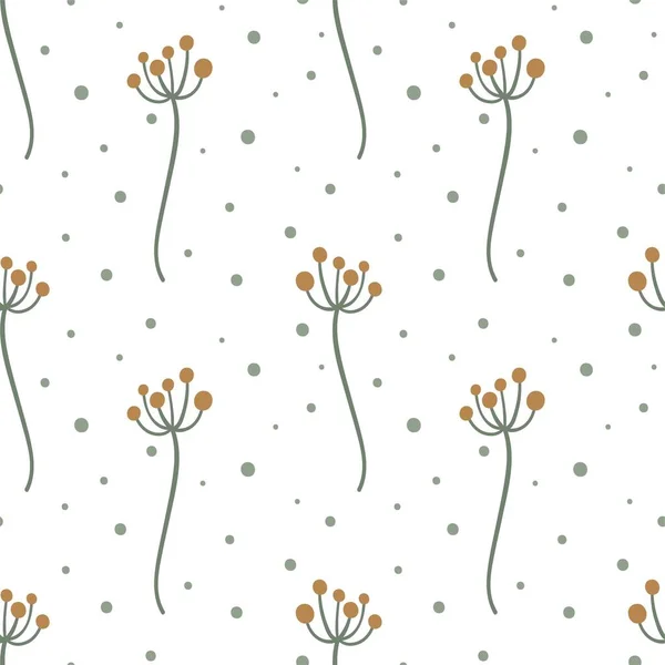 Winter Floral Festival Seamless Pattern Dots — Stock Vector