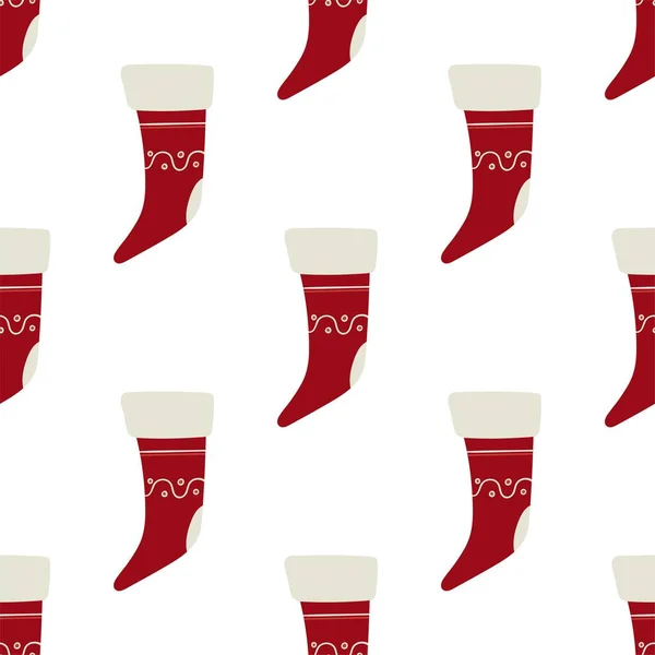 Red Christmas Socks Festival Hygge Decor Cute Gift Bags Winter — Stock Vector