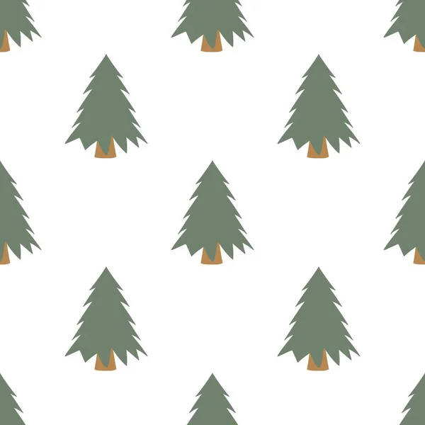 Fir Tree Forest Seamless Pattern Scandinavian Style — Stock Vector