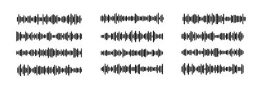 Dalga biçimi grafikleri olan bir dizi ses mesajı. Podcast markalaşması, ses içeriği yaratıcıları, UI mesajlaşması veya sesli notlar için ideal.