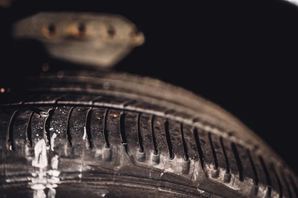 Screw Protruding Tread Tire Causing Flat High Quality Photo — 스톡 사진