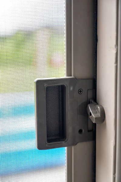 Typical installation of a sliding screen door hardware