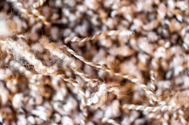 Dikişten çıkan halı iplikleri. Yüksek kalite fotoğraf