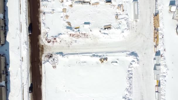 Вид Дрон Над Багатосімейним Проектом Будівництва Житла Взимку Високоякісні Кадри — стокове відео