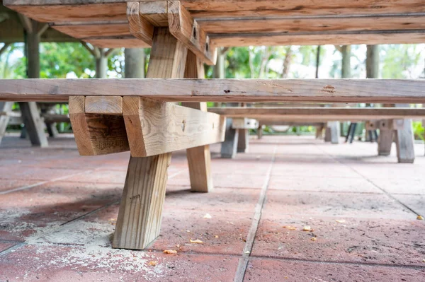 Spilled Drink Wooden Picnic Bench High Quality Photo — Photo