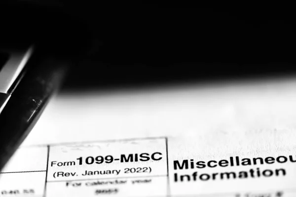 stock image IRS 1099Tax Form for documenting miscellaneous information and income. High quality photo