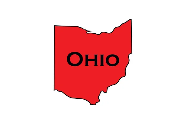 stock image Politically conservative state of Ohio colored red. High quality photo