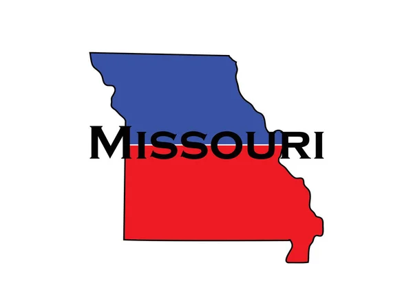 stock image Politically split state of Missouri with half red and blue. High quality photo